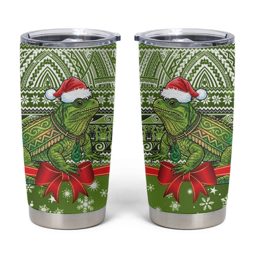 New Zealand Tuatara Christmas Tumbler Cup Maori Inspired Knitted Patterns