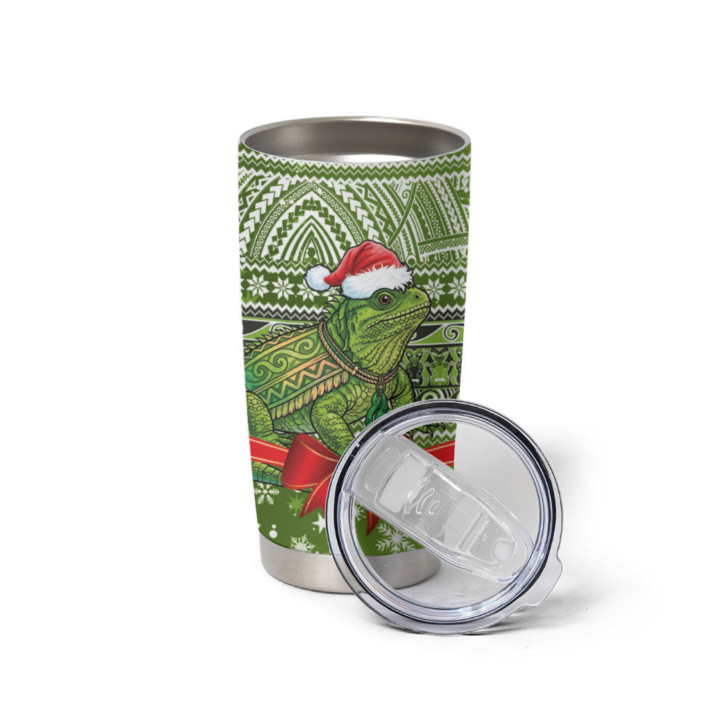 New Zealand Tuatara Christmas Tumbler Cup Maori Inspired Knitted Patterns