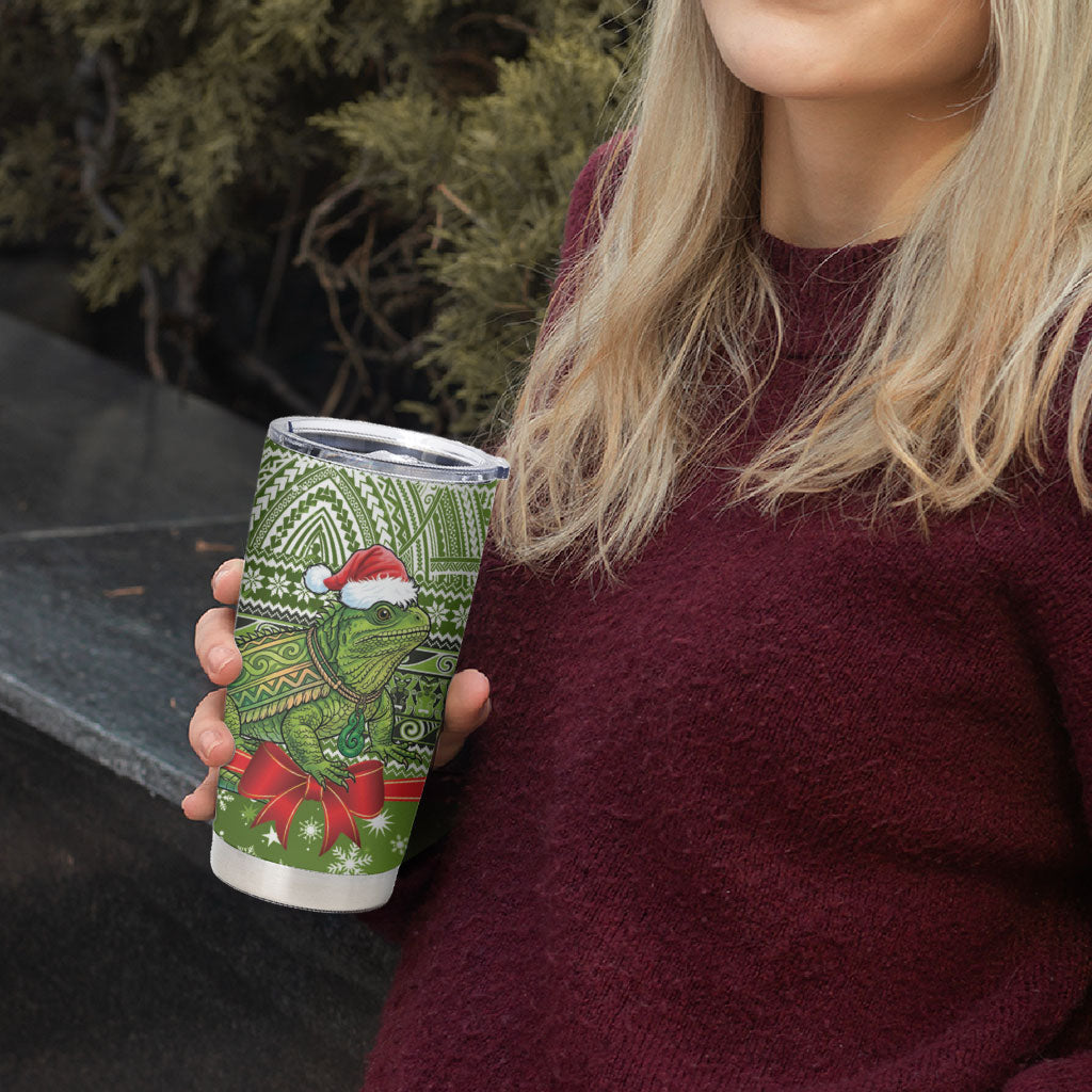 New Zealand Tuatara Christmas Tumbler Cup Maori Inspired Knitted Patterns