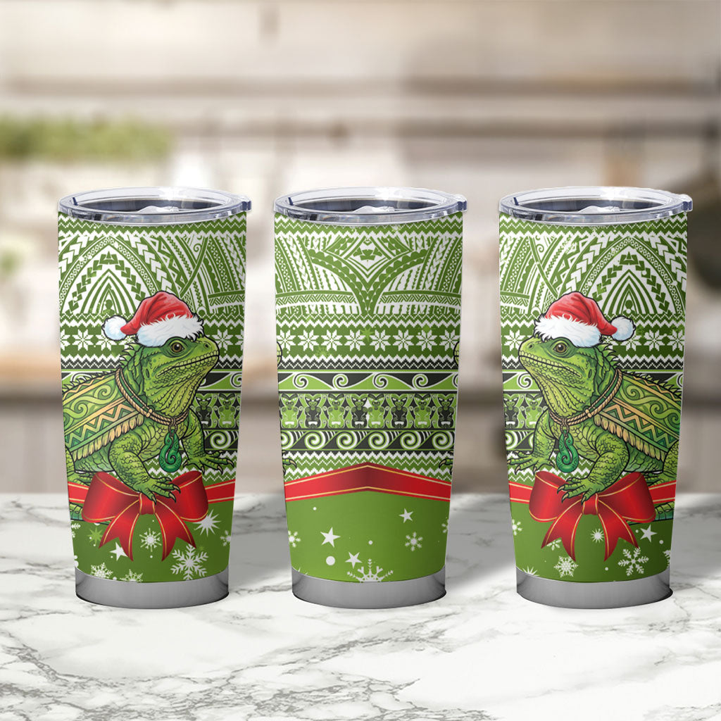 New Zealand Tuatara Christmas Tumbler Cup Maori Inspired Knitted Patterns