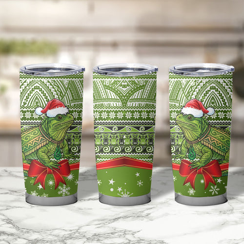 New Zealand Tuatara Christmas Tumbler Cup Maori Inspired Knitted Patterns