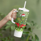 New Zealand Tuatara Christmas Tumbler With Handle Maori Inspired Knitted Patterns