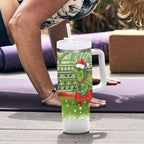 New Zealand Tuatara Christmas Tumbler With Handle Maori Inspired Knitted Patterns