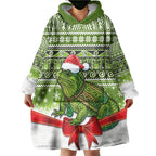 New Zealand Tuatara Christmas Wearable Blanket Hoodie Maori Inspired Knitted Patterns
