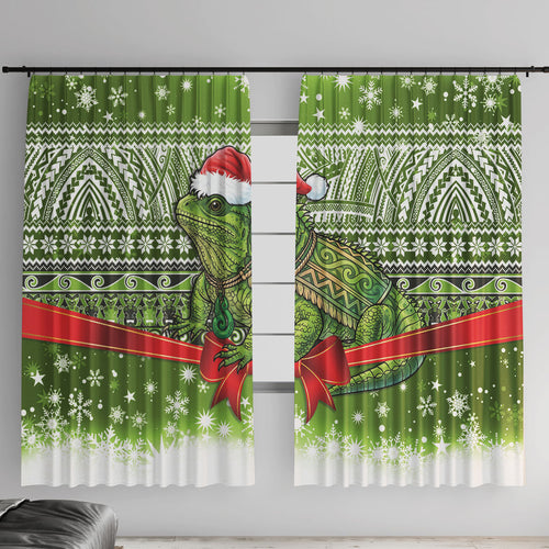 New Zealand Tuatara Christmas Window Curtain Maori Inspired Knitted Patterns