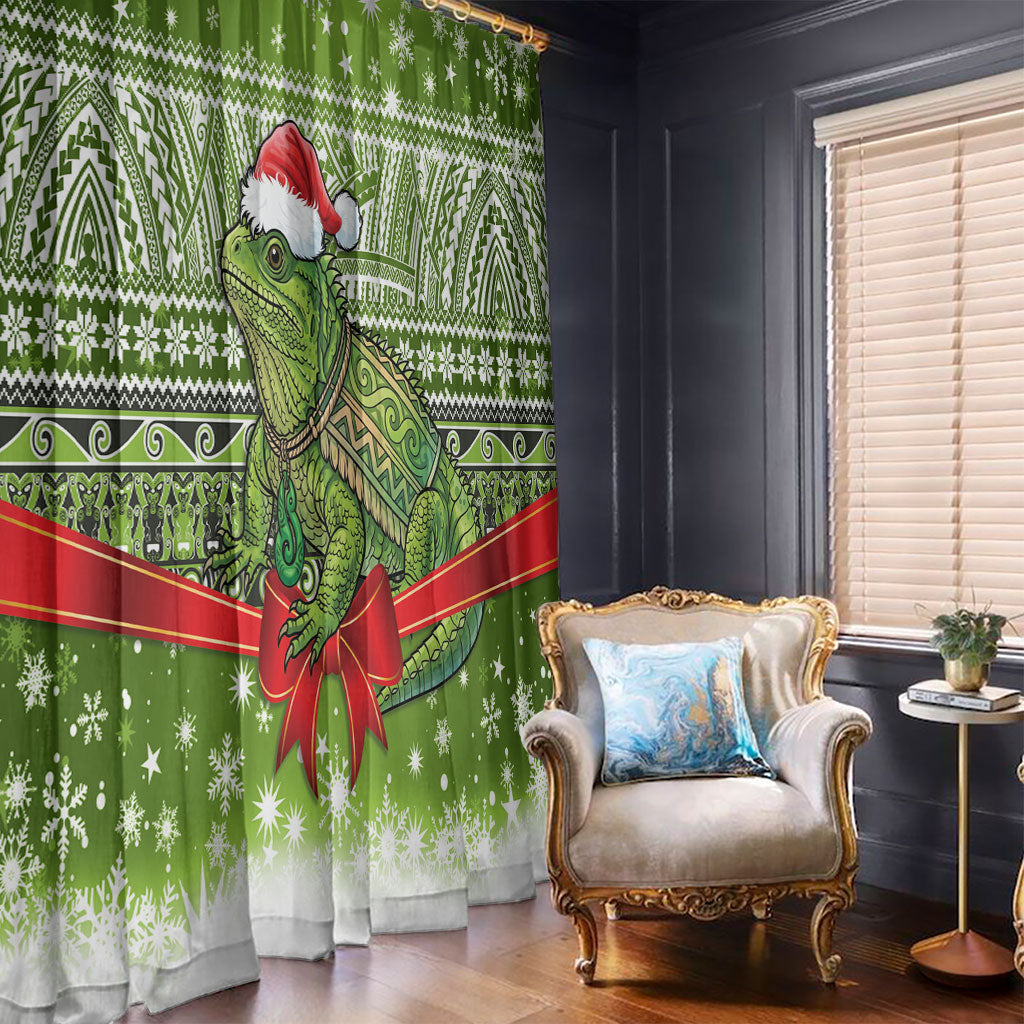 New Zealand Tuatara Christmas Window Curtain Maori Inspired Knitted Patterns