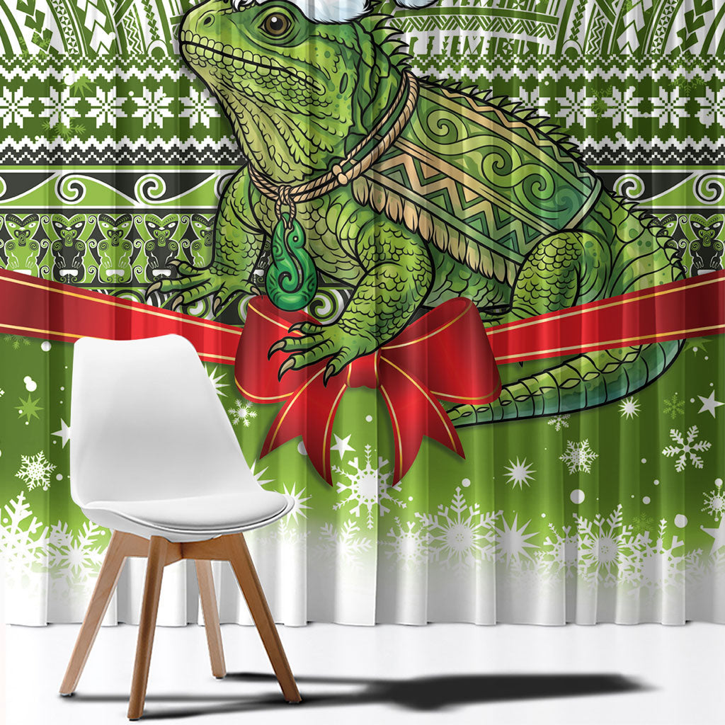 New Zealand Tuatara Christmas Window Curtain Maori Inspired Knitted Patterns