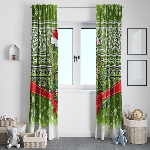 New Zealand Tuatara Christmas Window Curtain Maori Inspired Knitted Patterns