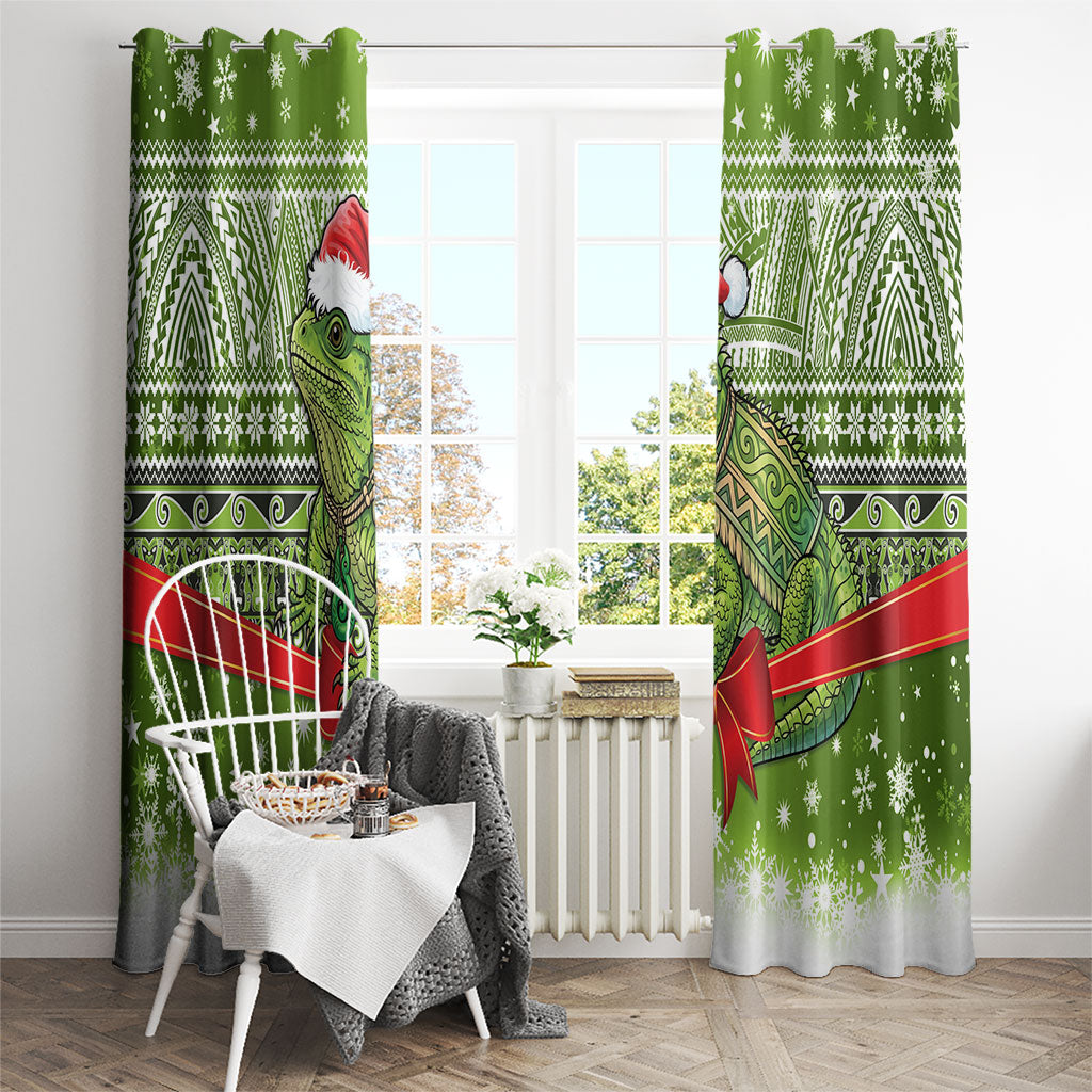 New Zealand Tuatara Christmas Window Curtain Maori Inspired Knitted Patterns