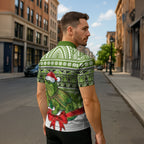 New Zealand Tuatara Christmas Zipper Polo Shirt Maori Inspired Knitted Patterns