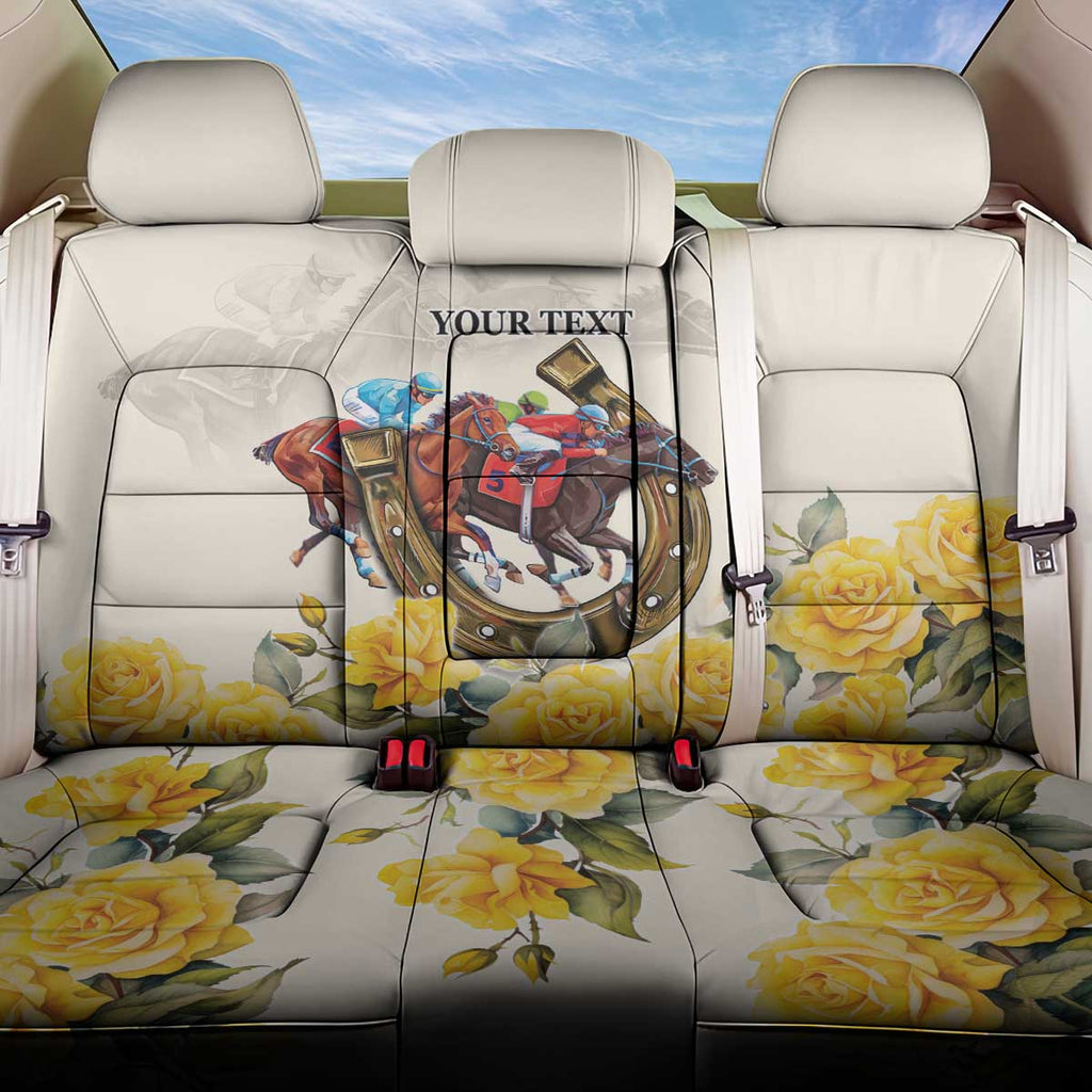 Melbourne Horse Racing Personalised Back Car Seat Cover Australian Horse With Yellow Roses