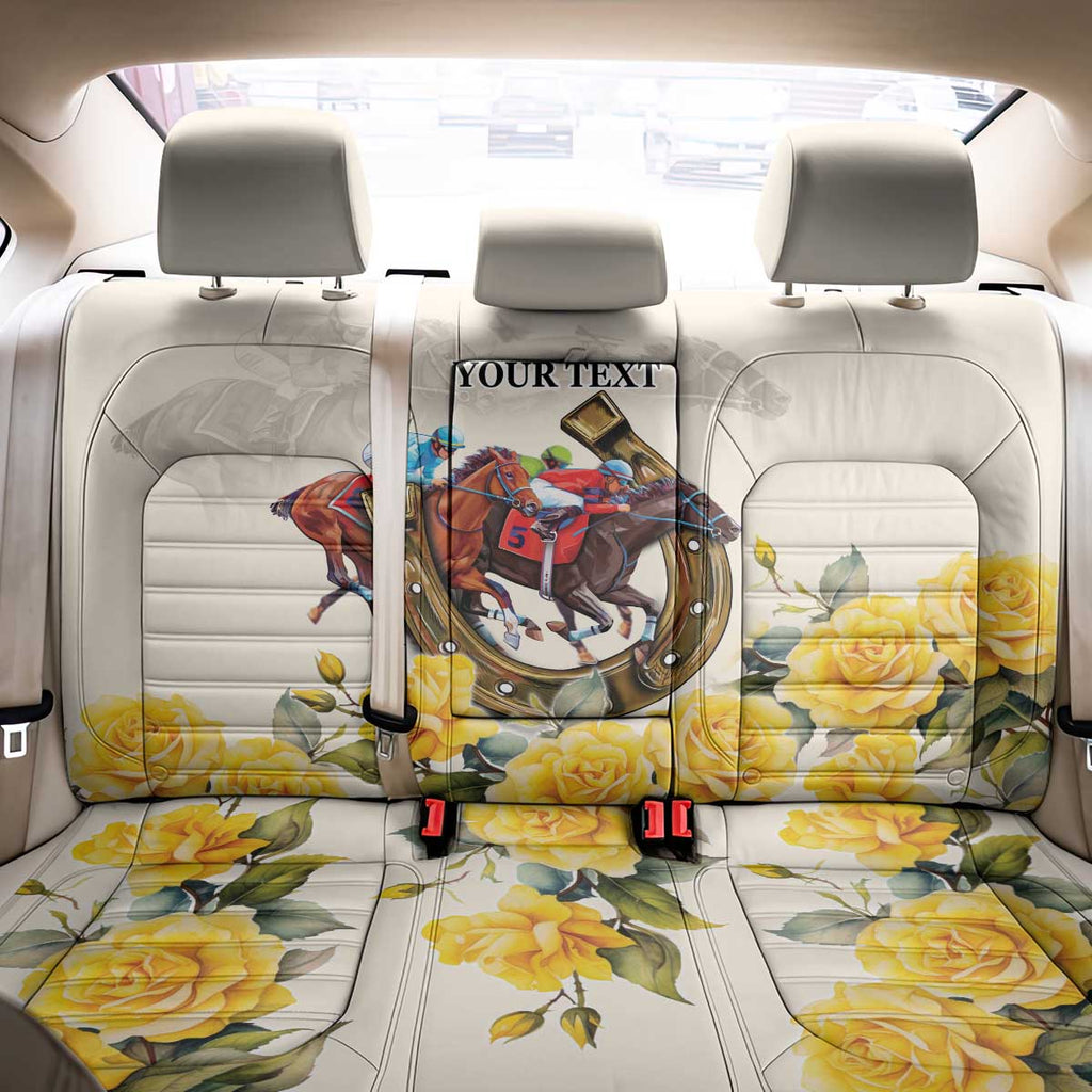 Melbourne Horse Racing Personalised Back Car Seat Cover Australian Horse With Yellow Roses
