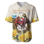 Melbourne Horse Racing Personalised Baseball Jersey Australian Horse With Yellow Roses