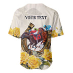 Melbourne Horse Racing Personalised Baseball Jersey Australian Horse With Yellow Roses