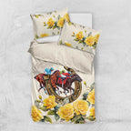 Melbourne Horse Racing Personalised Bedding Set Australian Horse With Yellow Roses