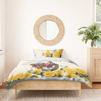 Melbourne Horse Racing Personalised Bedding Set Australian Horse With Yellow Roses