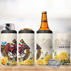 Melbourne Horse Racing Personalised 4 in 1 Can Cooler Tumbler Australian Horse With Yellow Roses
