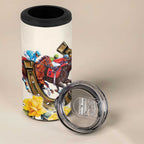Melbourne Horse Racing Personalised 4 in 1 Can Cooler Tumbler Australian Horse With Yellow Roses