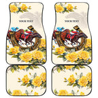 Melbourne Horse Racing Personalised Car Mats Australian Horse With Yellow Roses
