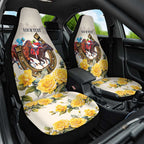 Melbourne Horse Racing Personalised Car Seat Cover Australian Horse With Yellow Roses