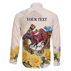 Melbourne Horse Racing Personalised Family Matching Tank Maxi Dress and Hawaiian Shirt Australian Horse With Yellow Roses