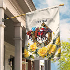 Melbourne Horse Racing Personalised Garden Flag Australian Horse With Yellow Roses