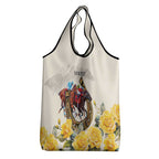 Melbourne Horse Racing Personalised Grocery Bag Australian Horse With Yellow Roses