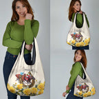 Melbourne Horse Racing Personalised Grocery Bag Australian Horse With Yellow Roses