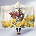 Melbourne Horse Racing Personalised Hooded Blanket Australian Horse With Yellow Roses
