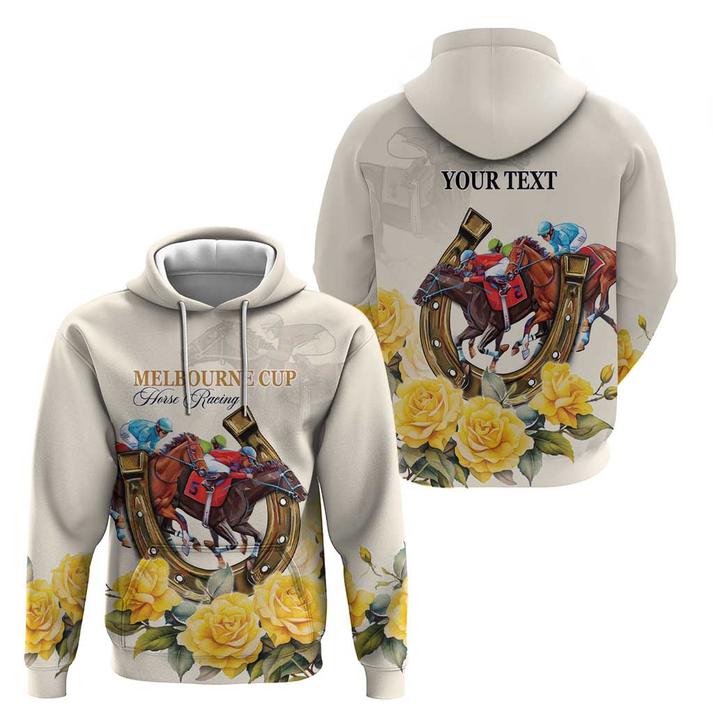 Melbourne Horse Racing Personalised Hoodie Australian Horse With Yellow Roses