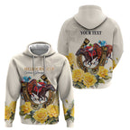Melbourne Horse Racing Personalised Hoodie Australian Horse With Yellow Roses