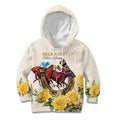 Melbourne Horse Racing Personalised Kid Hoodie Australian Horse With Yellow Roses