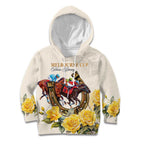 Melbourne Horse Racing Personalised Kid Hoodie Australian Horse With Yellow Roses