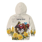 Melbourne Horse Racing Personalised Kid Hoodie Australian Horse With Yellow Roses