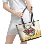 Melbourne Horse Racing Personalised Leather Tote Bag Australian Horse With Yellow Roses