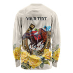 Melbourne Horse Racing Personalised Long Sleeve Shirt Australian Horse With Yellow Roses