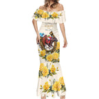 Melbourne Horse Racing Personalised Mermaid Dress Australian Horse With Yellow Roses
