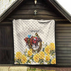 Melbourne Horse Racing Personalised Quilt Australian Horse With Yellow Roses