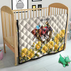 Melbourne Horse Racing Personalised Quilt Australian Horse With Yellow Roses