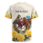 Melbourne Horse Racing Personalised Rugby Jersey Australian Horse With Yellow Roses