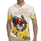 Melbourne Horse Racing Personalised Rugby Jersey Australian Horse With Yellow Roses