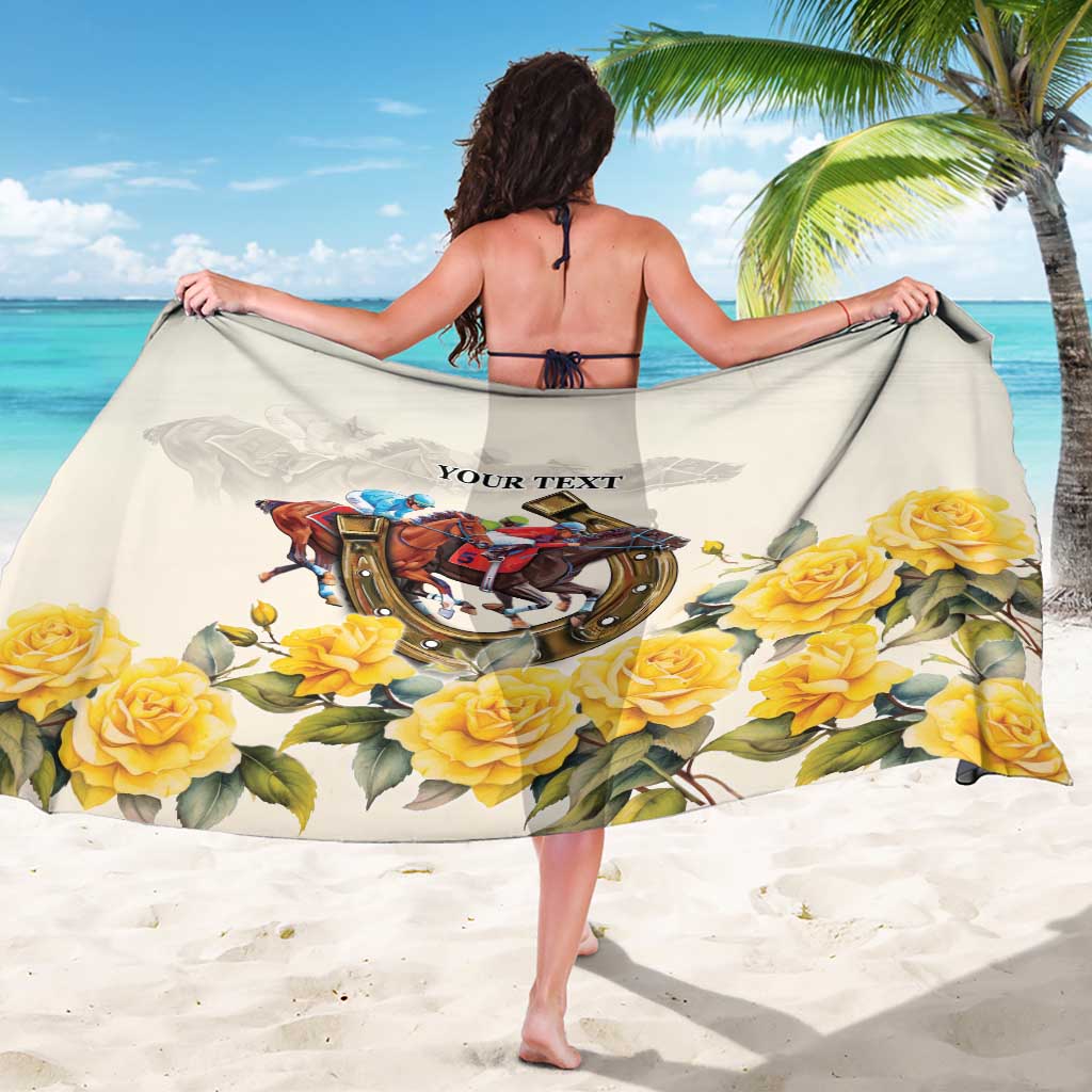 Melbourne Horse Racing Personalised Sarong Australian Horse With Yellow Roses