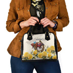 Melbourne Horse Racing Personalised Shoulder Handbag Australian Horse With Yellow Roses