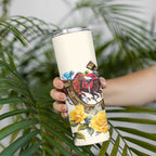 Melbourne Horse Racing Personalised Skinny Tumbler Australian Horse With Yellow Roses