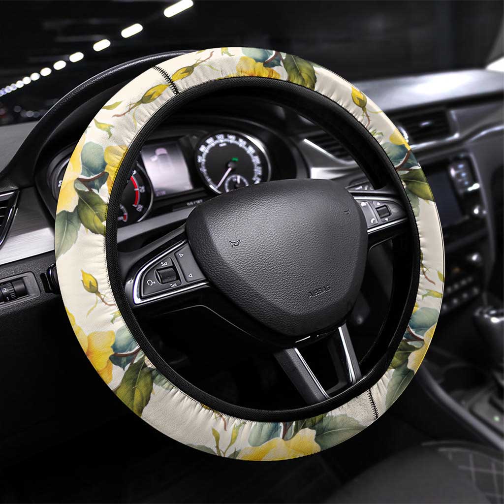 Melbourne Horse Racing Personalised Steering Wheel Cover Australian Horse With Yellow Roses