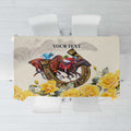 Melbourne Horse Racing Personalised Tablecloth Australian Horse With Yellow Roses