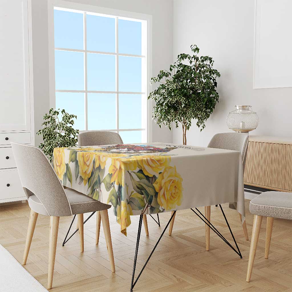 Melbourne Horse Racing Personalised Tablecloth Australian Horse With Yellow Roses