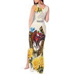 Melbourne Horse Racing Personalised Tank Maxi Dress Australian Horse With Yellow Roses