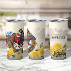 Melbourne Horse Racing Personalised Tumbler Cup Australian Horse With Yellow Roses