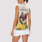 Melbourne Horse Racing Personalised Women Sleeveless Polo Shirt Australian Horse With Yellow Roses